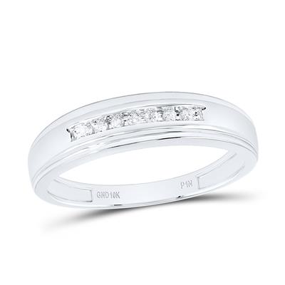 14K White Gold Diamond Men's Band / Size: sz:10 / Weight: / 29931