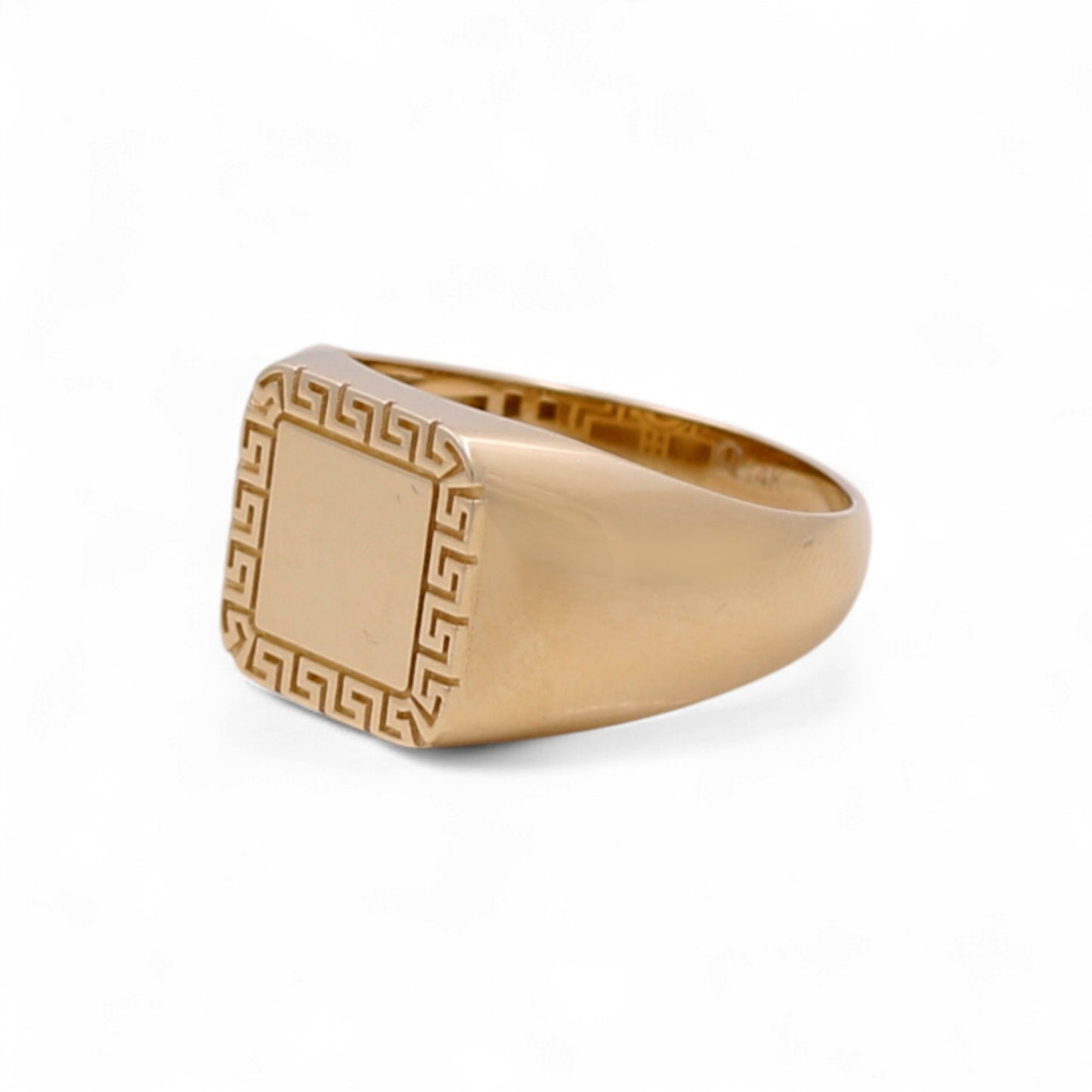 14K Yellow Gold SQ Greek Men's Ring / Size: 11.5 / Weight: 3.2 GR / DQMR4GR