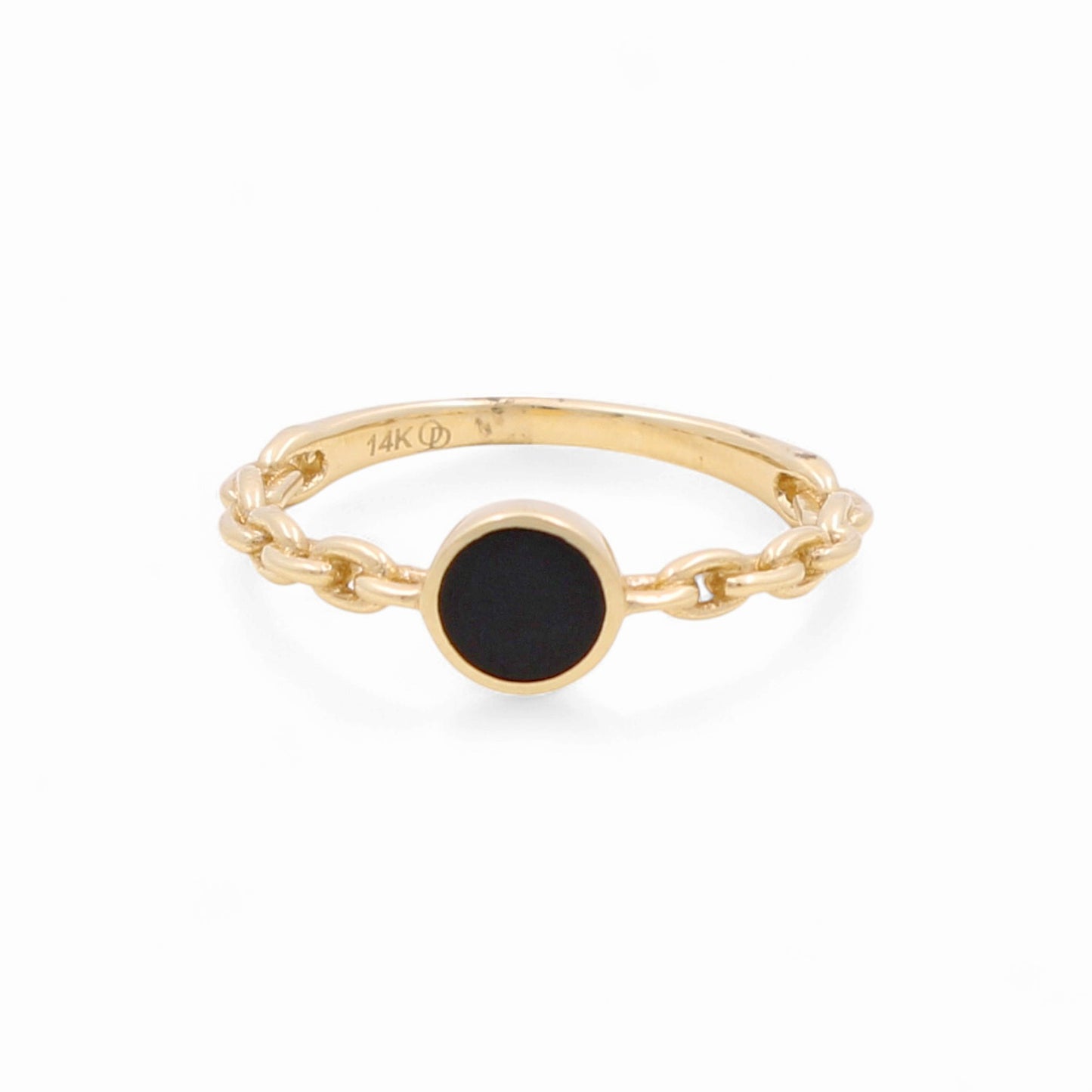 14k Fashion Women's Ring with Black Enamel / Weight 2.0 GR / BOWR4FS-7