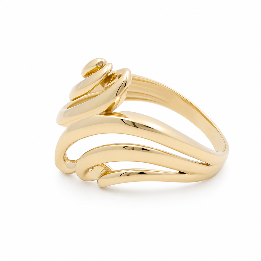 10K Yellow Gold Fashion Women's Ring / Size: 8 / Weight: 2.9GR