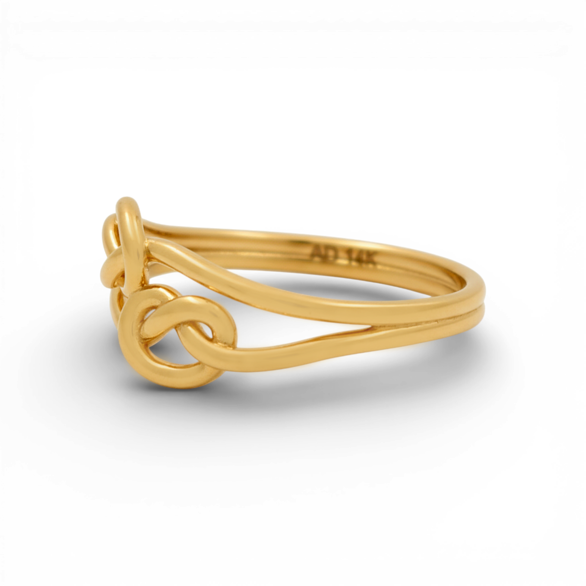 14K Yellow Gold Two Knots Women's Ring / Size: 7.5 / Weight: 2.4 GR / Y24-301