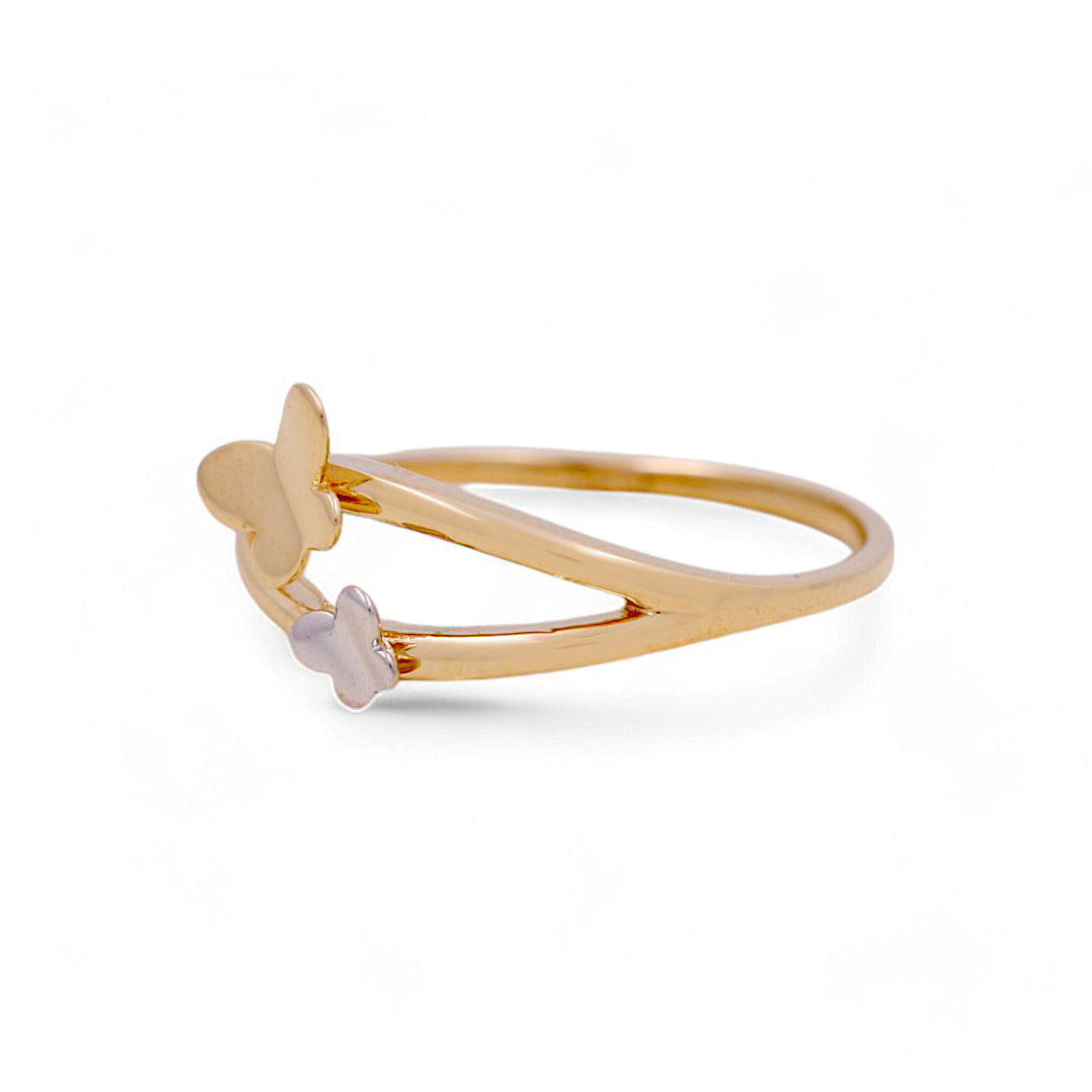 14K Yellow and White Gold Woman’s Butterfly Ring / Size: 6.5 / Weight: 2.1GR / IEEWR4BF-1