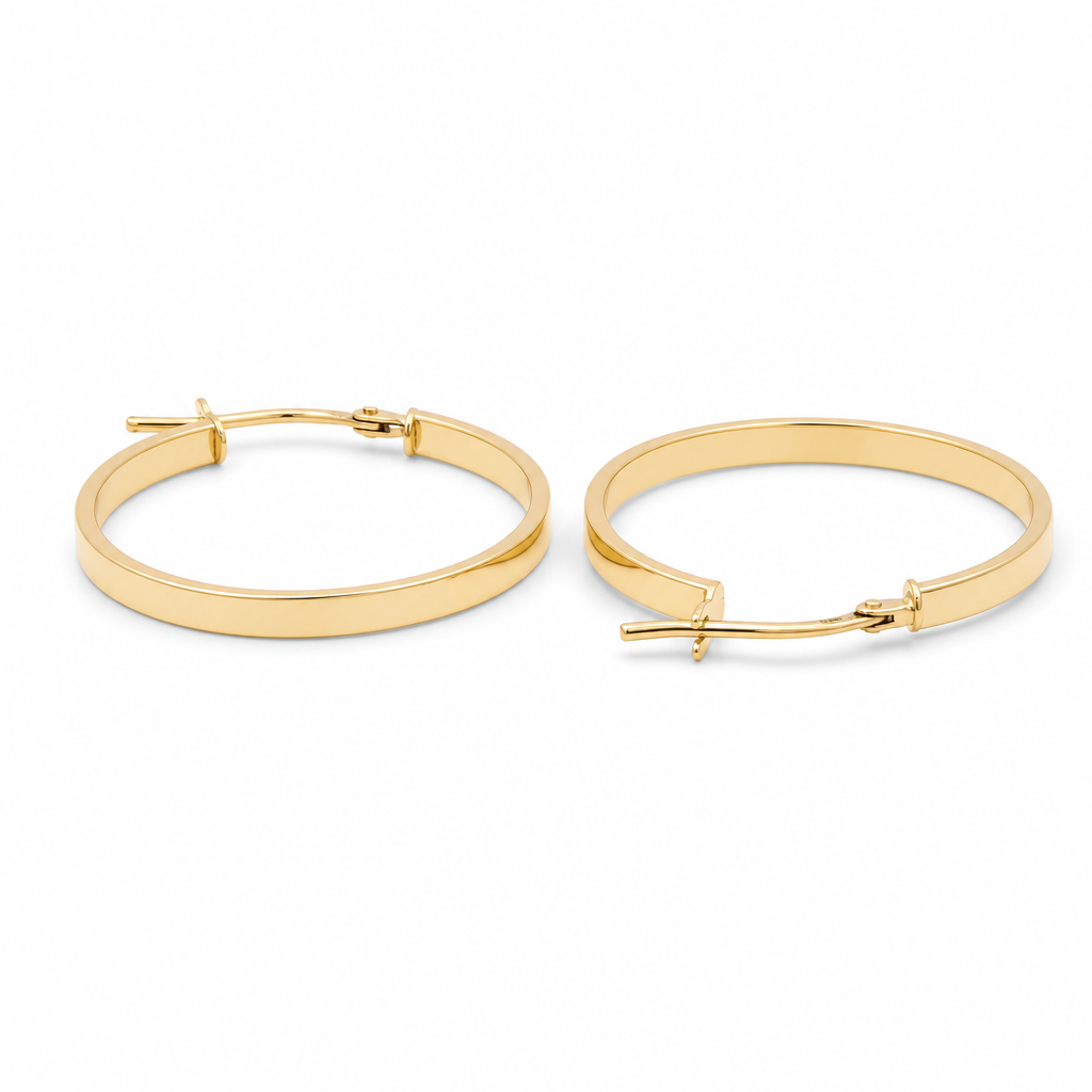 14K Yellow Gold Fashion Plain Hoops Earrings / Size:2mm15mm / Weight: 1.0 GR / 240-00323