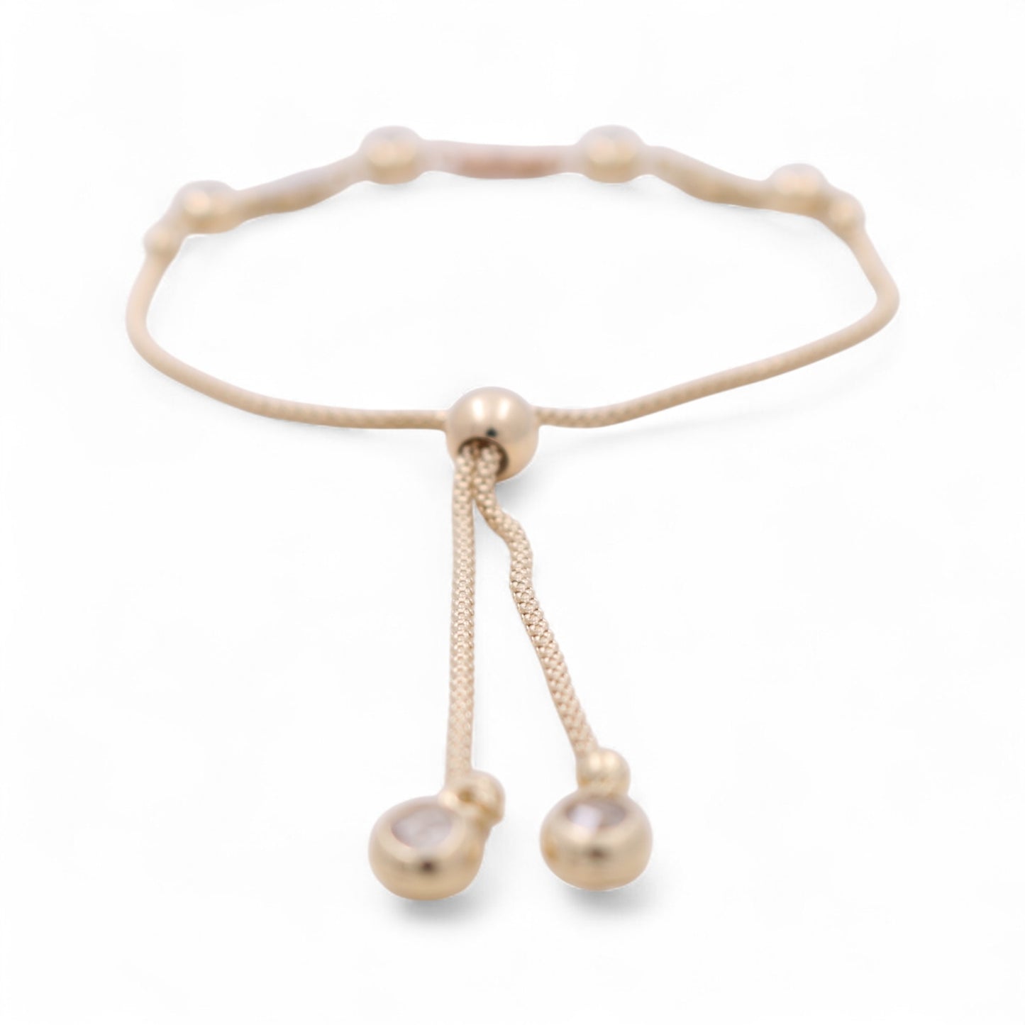 14k Yellow, White and Rose Gold Adjustable Butterfly Women's Bracelet with Cz / Weight: 6.3 GR / CCFWB3T4BT