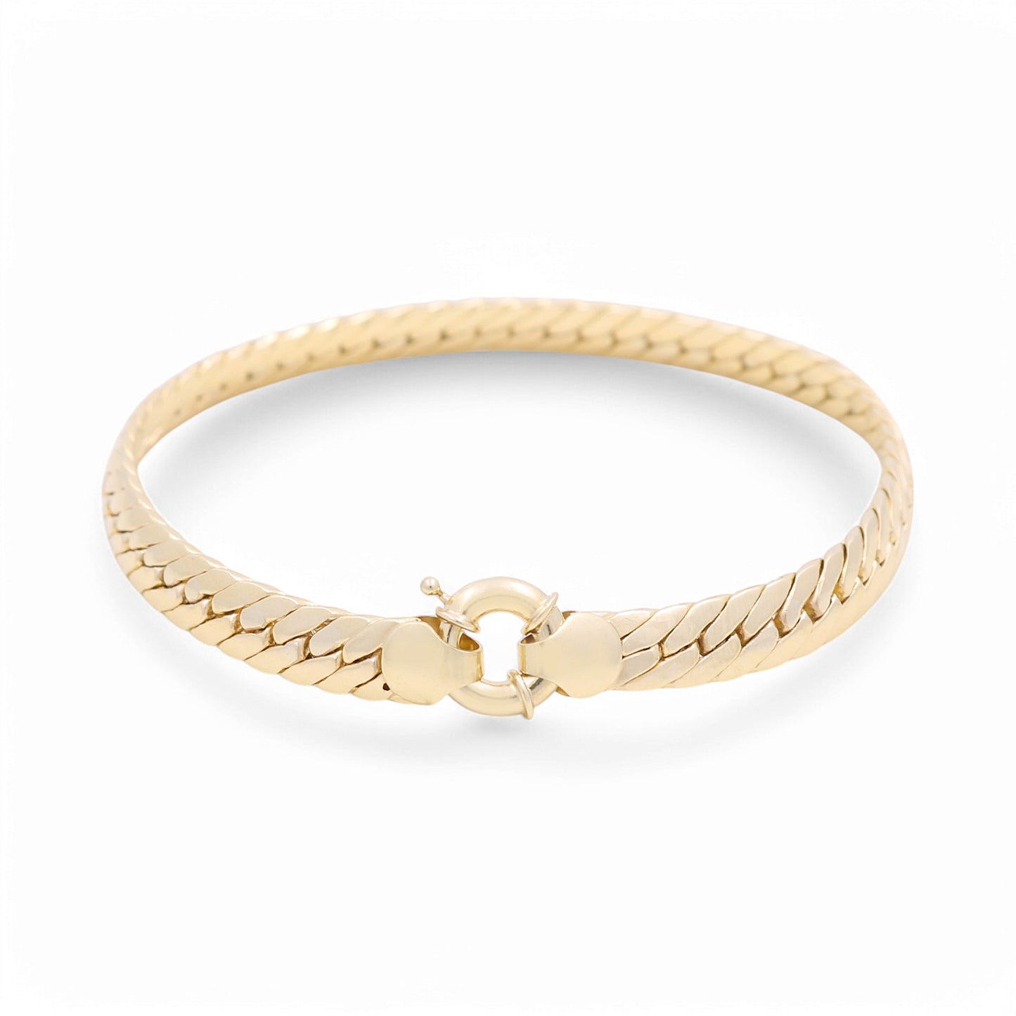 14K Yellow Gold Women's Fancy Cuban Link Bracelet / Size:7" / Weight: 8.3 GR