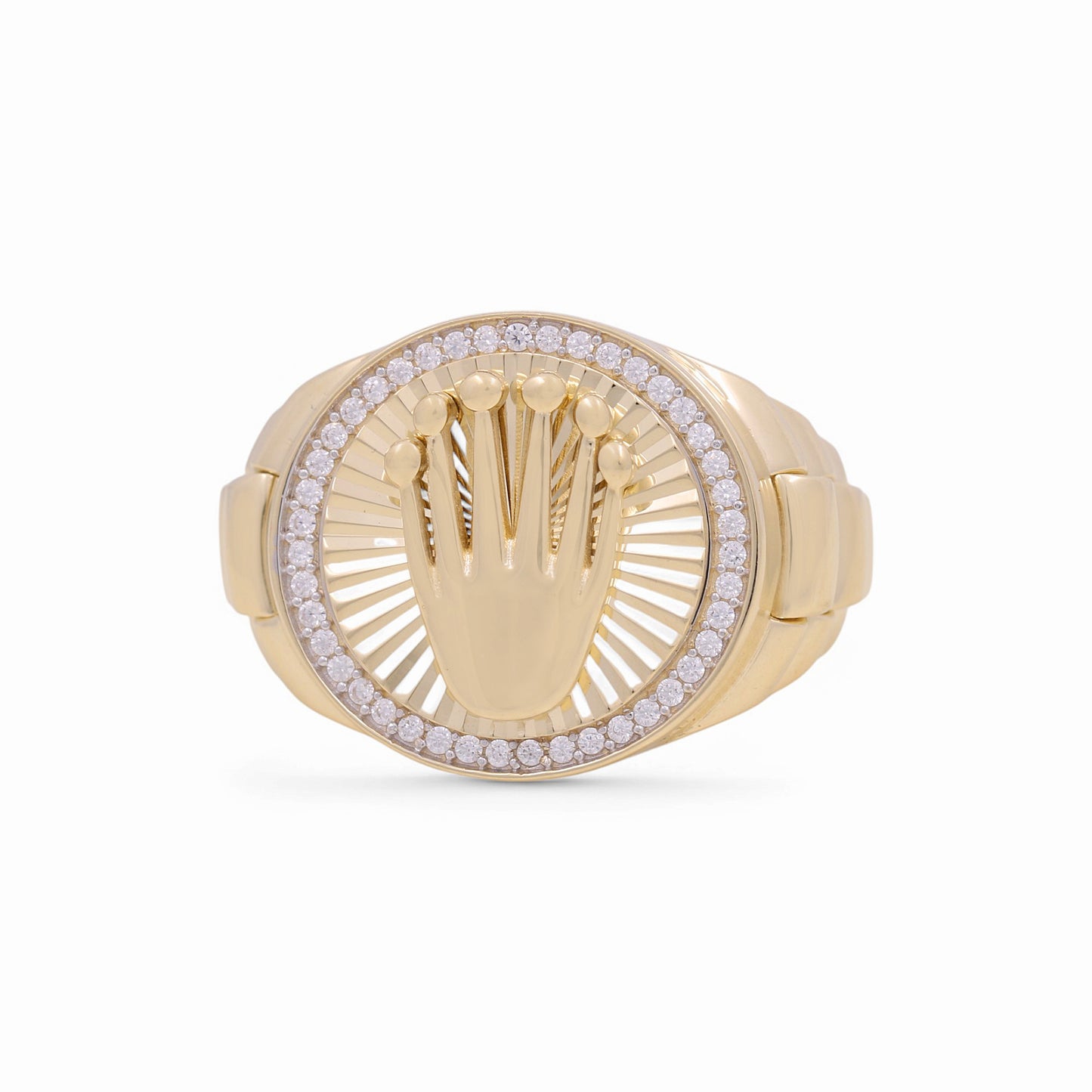 14K Yellow Fashion RX Men's Ring with Cz / Size: 10 / Weight: 9 GR / KEEMR4RX-1
