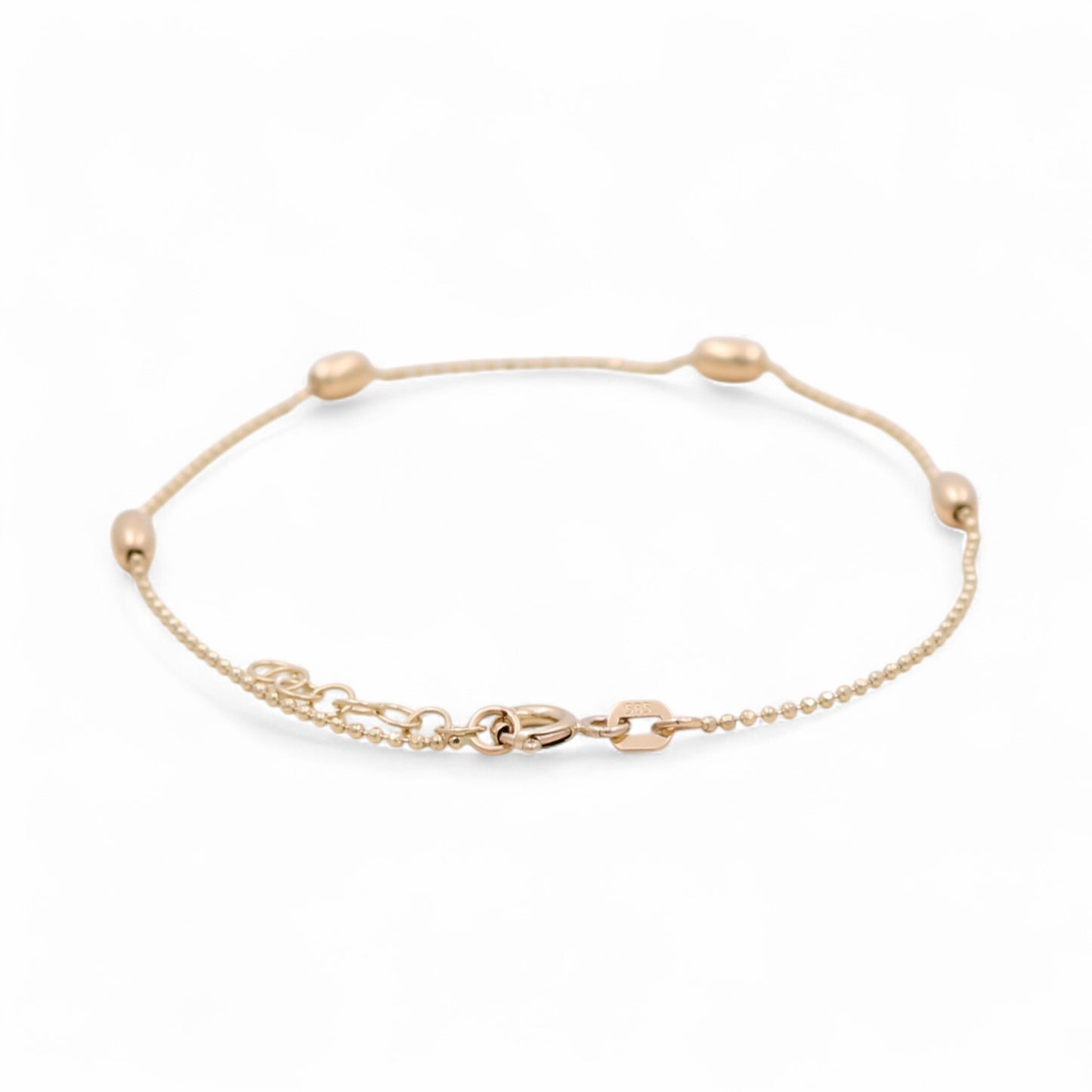 10K Yellow Gold Fancy Link Bracelet with Balls / Size: 7” / Weight: 1.3 GR / DQWB0BLL-5