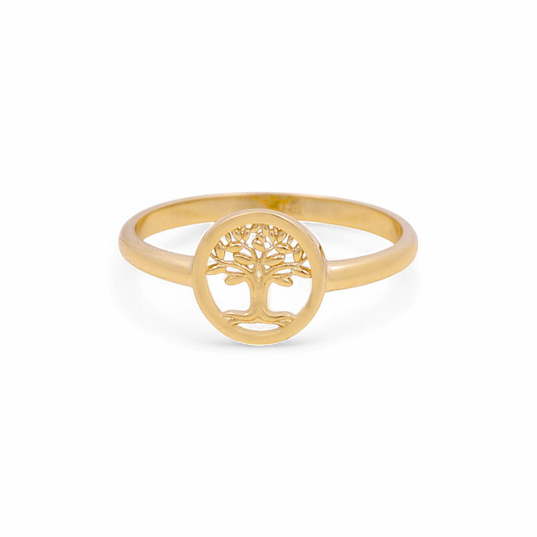 14K Yellow Gold Tree of Life Women's Ring / Size: 8 / Weight: 1.8 GR / CLBWR4TL