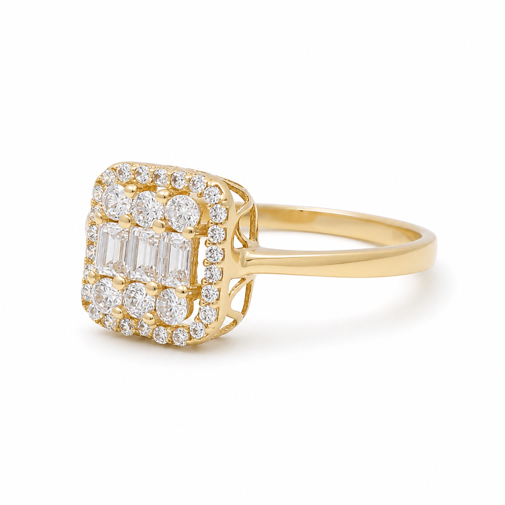 14K Yellow Gold Women's Bridal Ring / Size: 7.75 / Weight: 2.1 GR