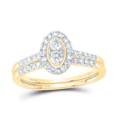 10K Yellow Gold Woman's Diamond Engagement Ring Set / Size: sz 7 / Weight: / 177615
