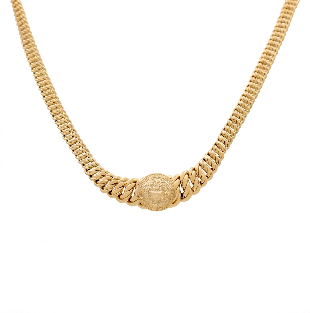 10K Yellow Gold Women's Necklace Princes with VS / Size: 17" / Weight: 17.6 GR