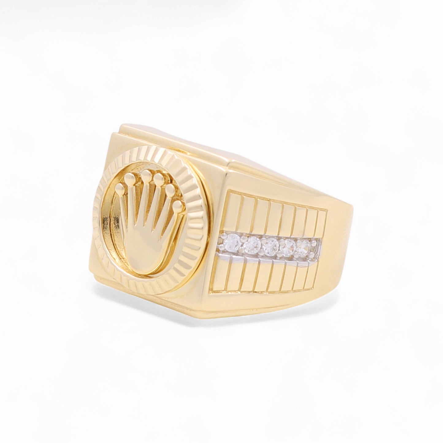 14K Yellow Fashion RX Men's Ring with CZ / Size 10 / Weight 10.4 GR / KEEMR4RX