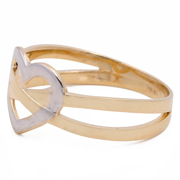 14k Two Tone Heart Women Ring / Weight: 2.3 GR / COWRTT4HR