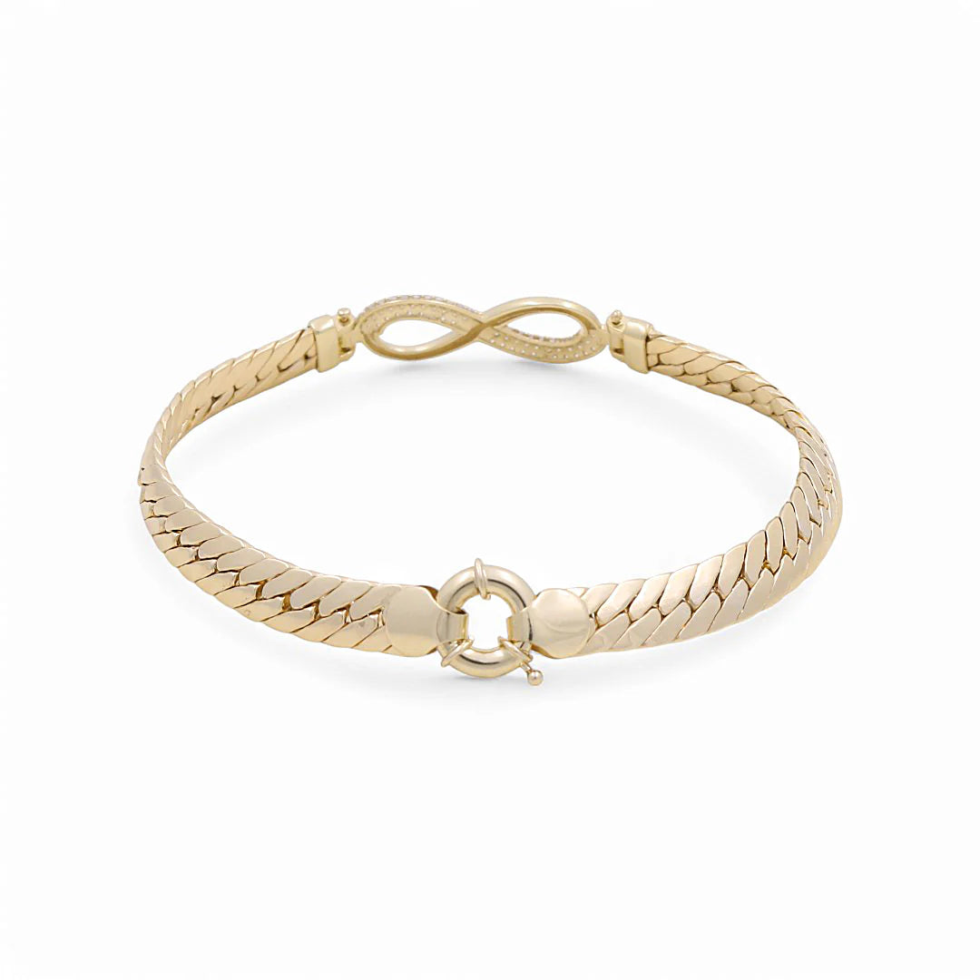10K Yellow Gold Women's Bracelet With Infiniti / Stone: Cz / Size: 7.25" / Weight: 6.1 GR / DOWB0IF
