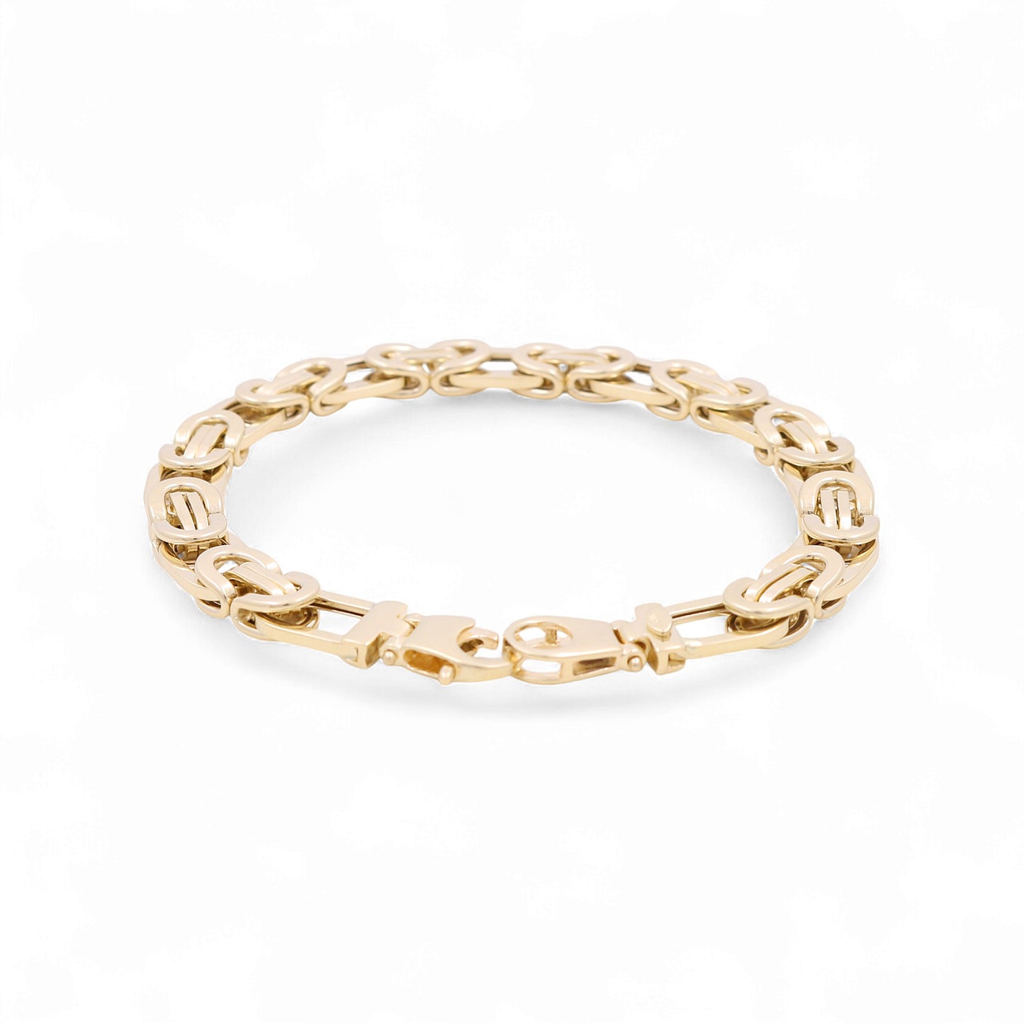 14K Yellow Gold Semisolid Italian Men's Bracelet / Size: 8" / Weight: 12.6 GR / 624-00253