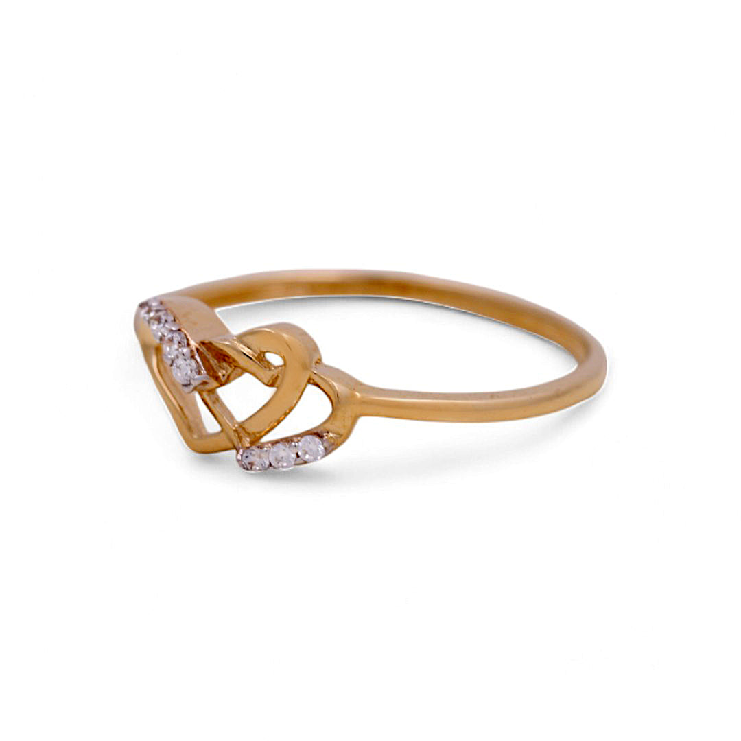 Anillo de oro amarillo de 14 quilates con forma de corazón para mujer / Piedra: CZ / Tamaño: 6,5 / Peso: 1,1 GR / IEEWR4HR-5