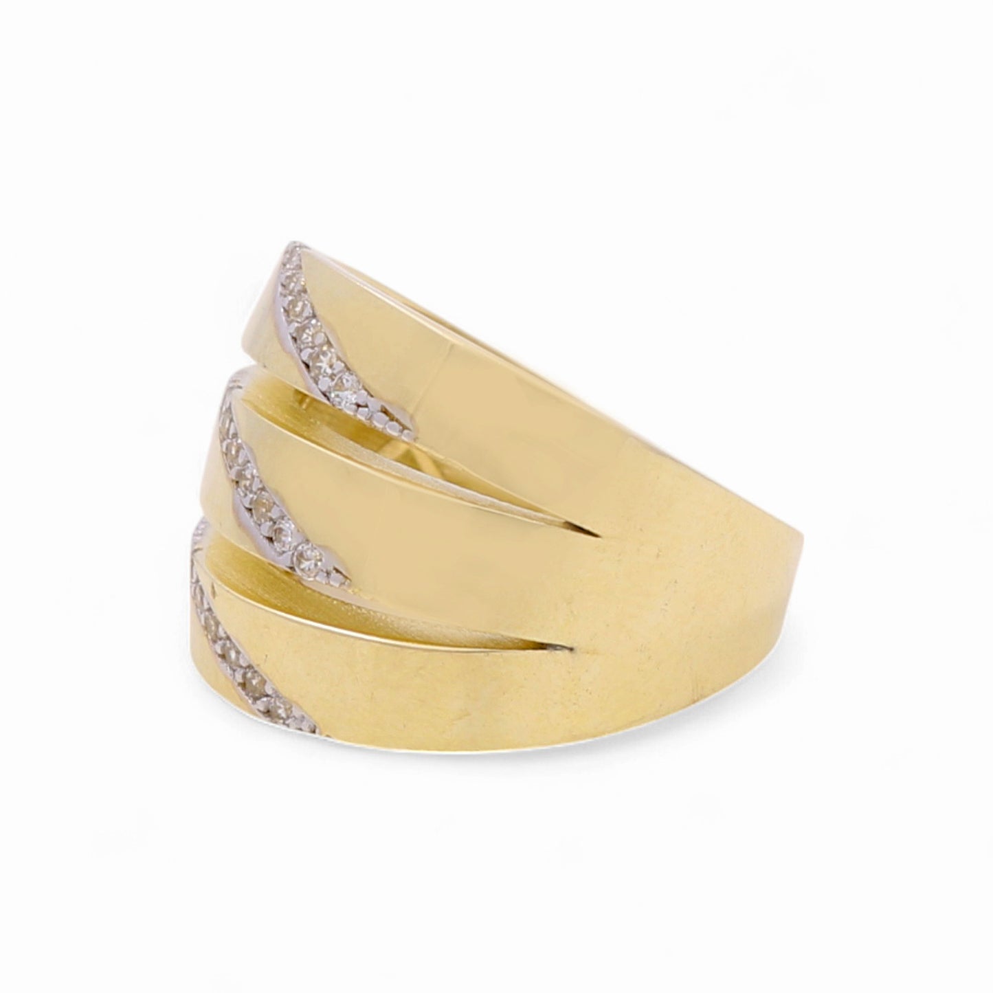 10K Yellow Gold Fashion Women's Ring with Cz / Size: 7.5 / Weight: 3.4 GR / DQWR0FS-26