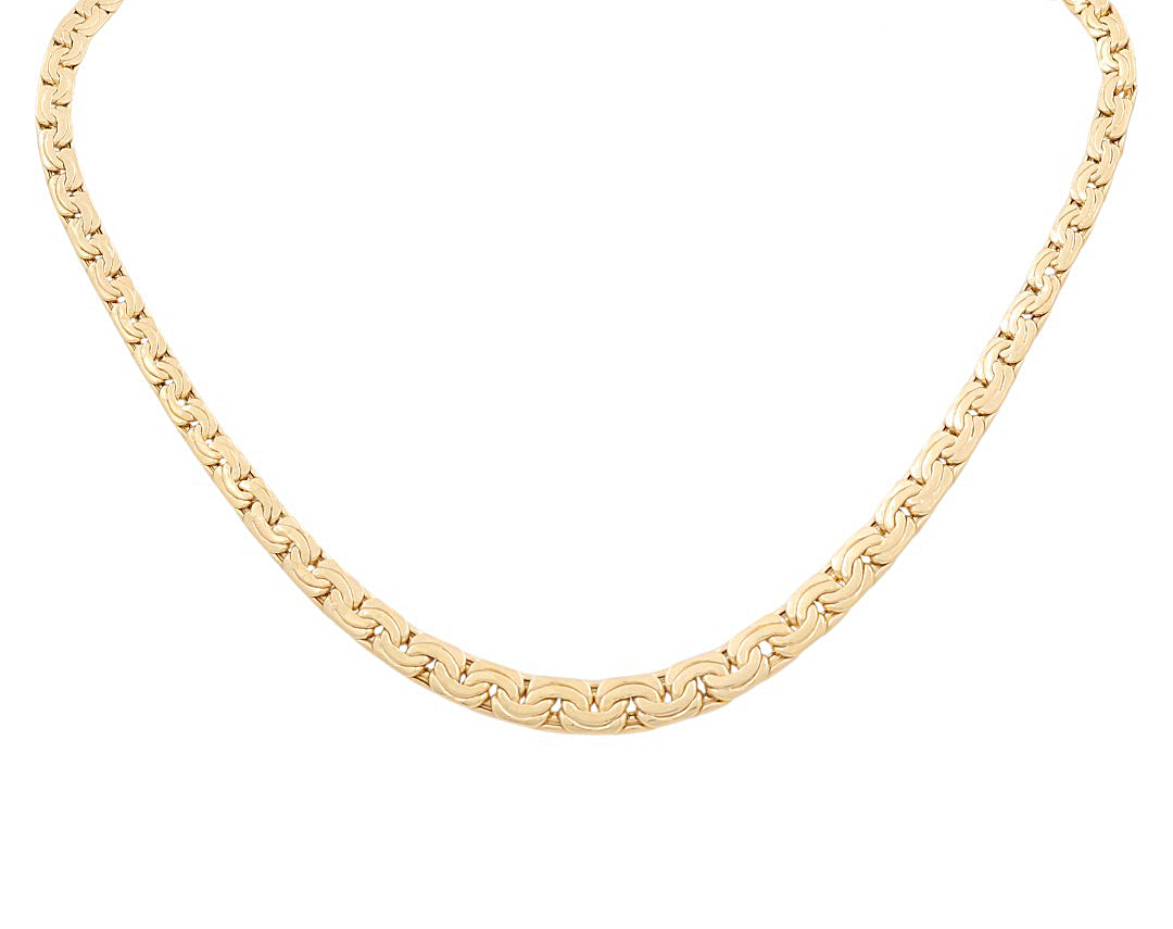 10K Yellow Gold Women's Banana Link Necklace / Size: 17" / Weight: 13.4 GR / P10S-52