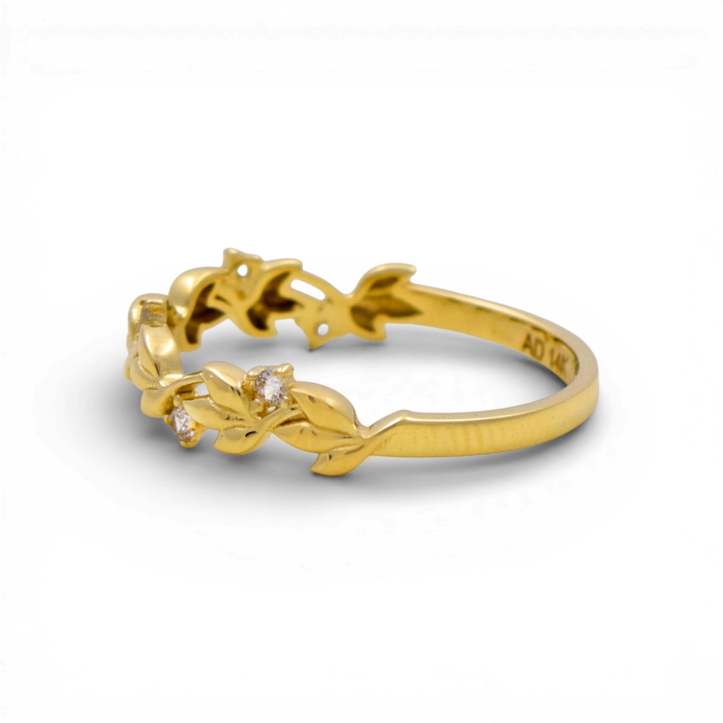 14K Yellow Gold Fashion Women's Ring With Cz / Size: 7.5 / Weight: 1.4 GR / Y25-375