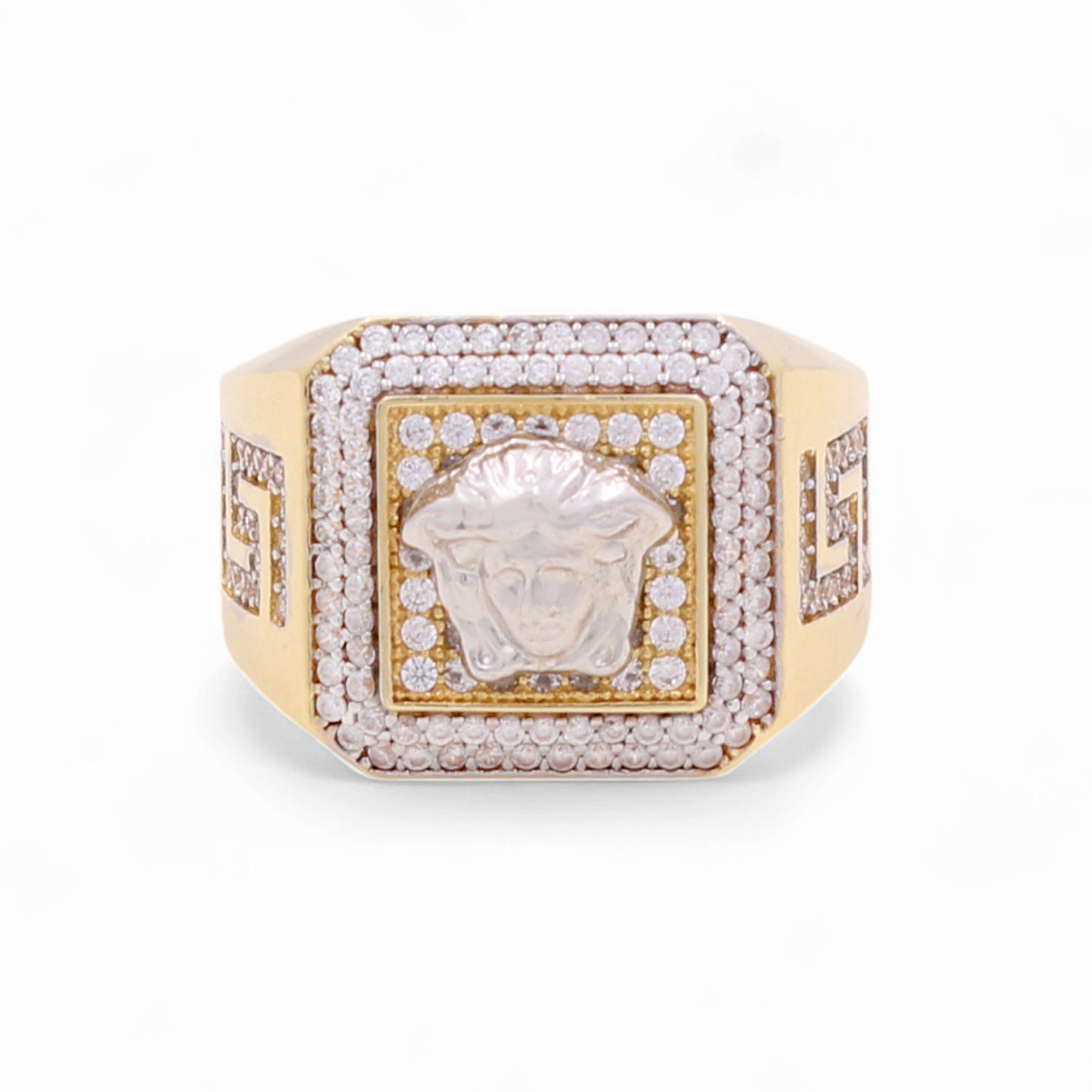 14k Two Tone VS Men's Ring with Cz / Size 10.5 / Weight 9.0 GR / COMR4SQTTVSCZ-2