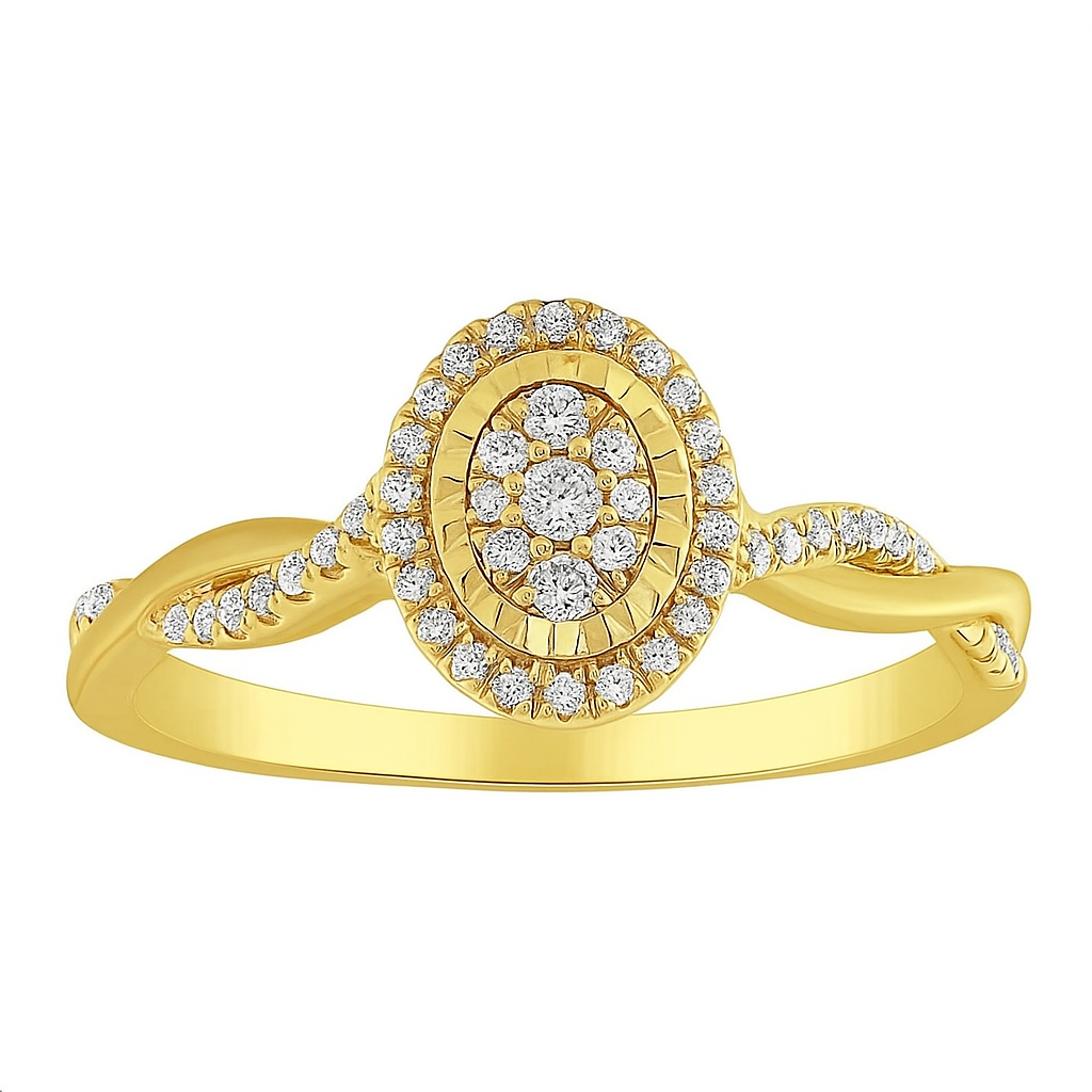 14K Yellow Gold Women's Diamond Ring 0.20Ct / Size 6.5 / 340008Y