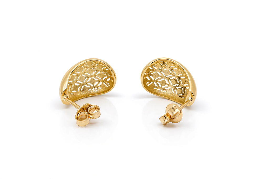 10K Yellow Gold Fashion Earrings for Women / Weight: 2.1 GR / OR1266