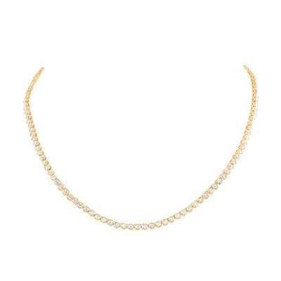 14K Yellow Gold Diamond Necklaces / Stone: 5CT / Size: 16'' / 127373