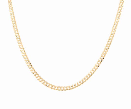 14K Yellow Gold Solid Curb Chain / Size: 5mm 22" / Weight: 12 GR / FCEECH4CB5-22