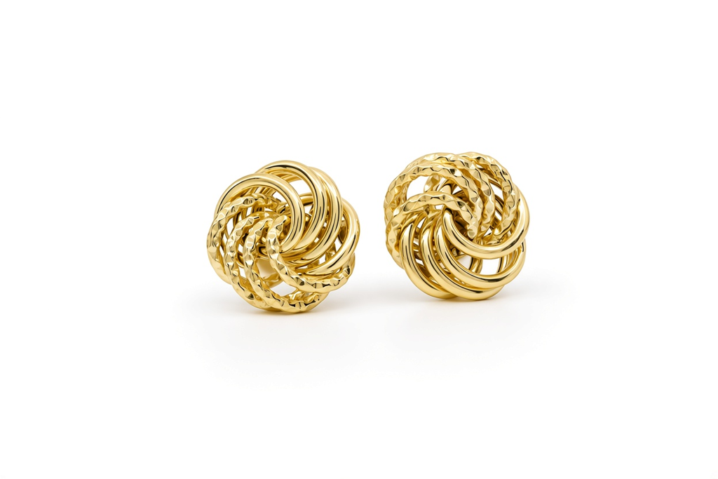 10K Yellow Gold Fashion Earrings with Design / Weight: 1.5 GR / MR11OR02