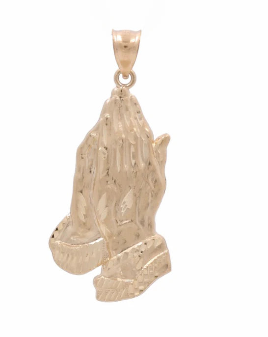 10K Yellow Gold Prayer Hands Pendant / Weight: 3.6 GR / CCAPD0HA