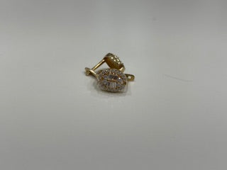 Aretes pequeños de oro 14K con zirconia / Peso 2.5gr / COES4CZ-9