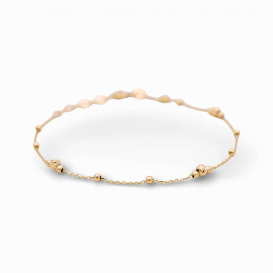 10K Yellow Gold Fancy Link with Spheres Women's Bracelet  /  Size: 7" / Weight: 1 GR / DQWB0FSBLL