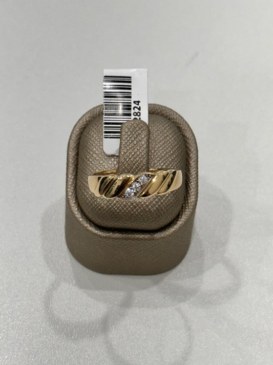 14K Yellow Gold Men’s Zirconia Wedding Band / Size 10 KEWB4BS10-4