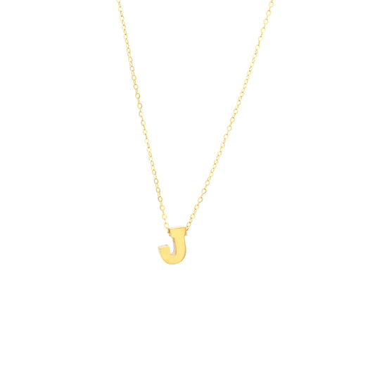 14K Yellow Gold Initial J Necklaces / Size: 18" / INIT.J