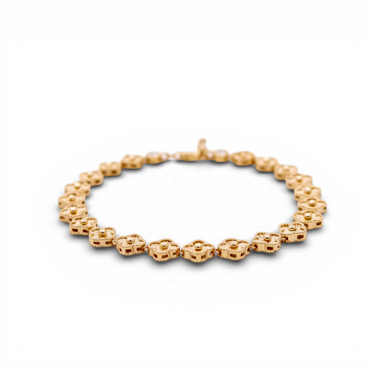 10k Yellow Gold Fashion Clovers Women's Bracelet / Size: 7.5" / Weight: 5.7 GR / DQWB0FSCLV