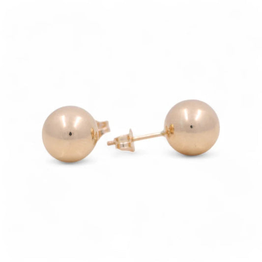 14K Yellow Gold Ball Earrings Stud / Size: 39mm / Weight: 2.6 GR
