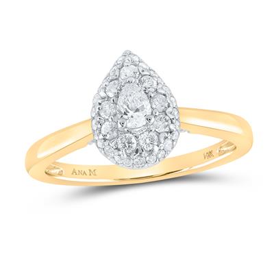 14K Dia Yellow Gold Diamond Women's Engagement Ring / Size: sz7 / Stone: 1/2ctw / 166797