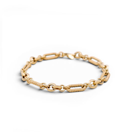 14K Yellow Gold Semisolid Fashion Women's Bracelet/ Size: 7.5" / Weight: 3.9 GR