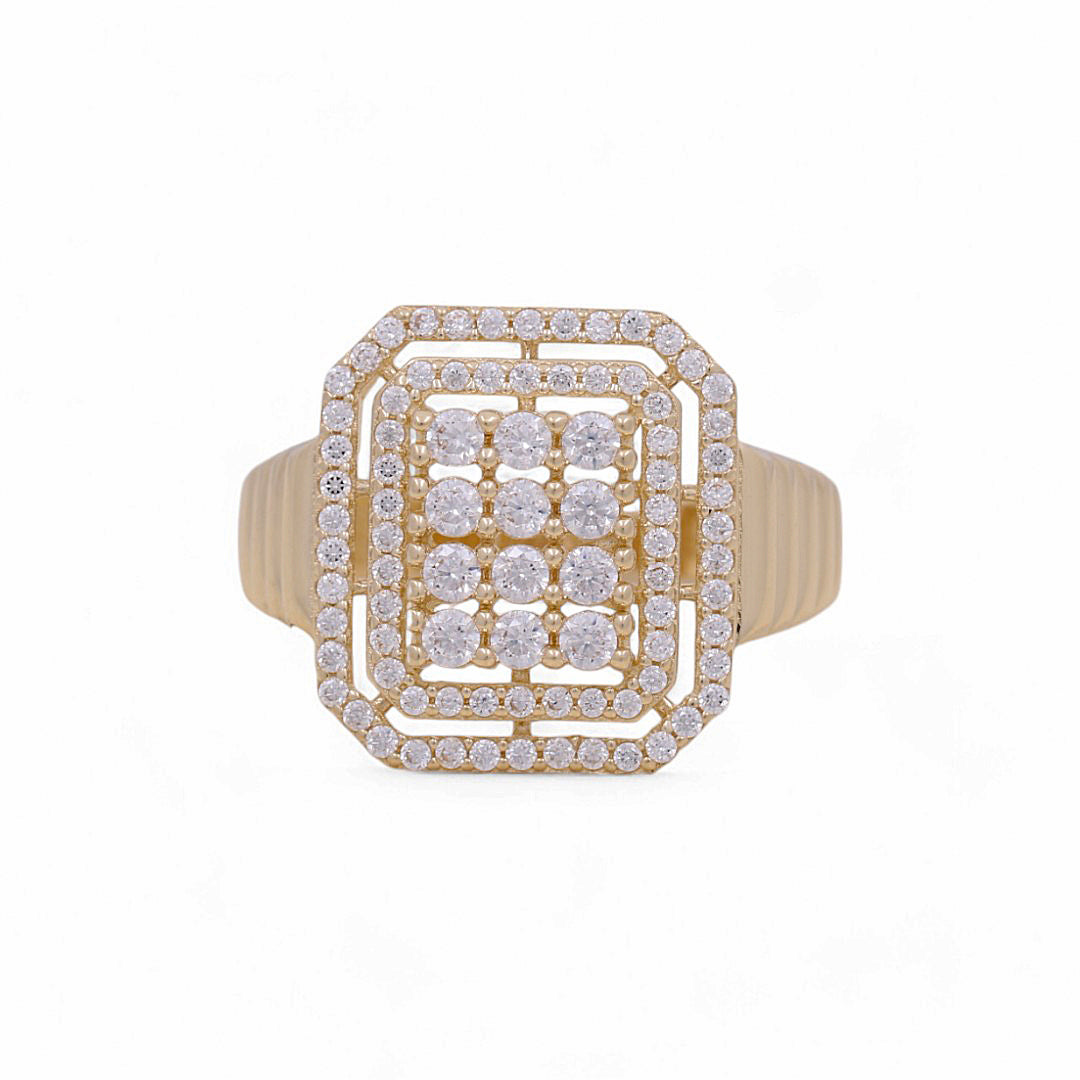 10K Yellow Gold Fashion Women's Ring / CZ / Size: 7 / Weight: 3.5 GR / DPWR0FS