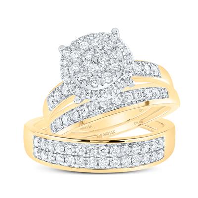 14K Yellow Gold Diamond Trio Set / Size: sz7 sz10