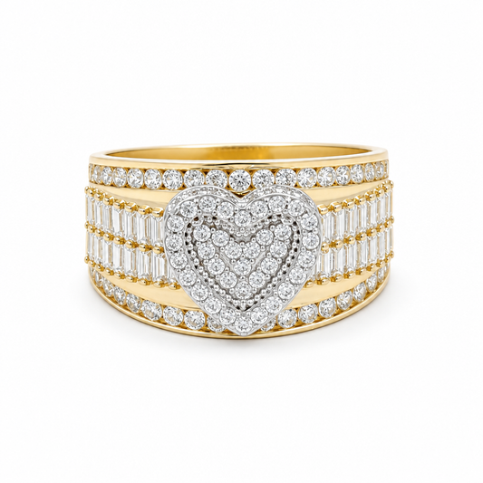 10K Yellow Gold Women's Engagement Ring with Cz Stone / Size: SZ:8 Weight: 4.4 GR / CCFWR0ER-1