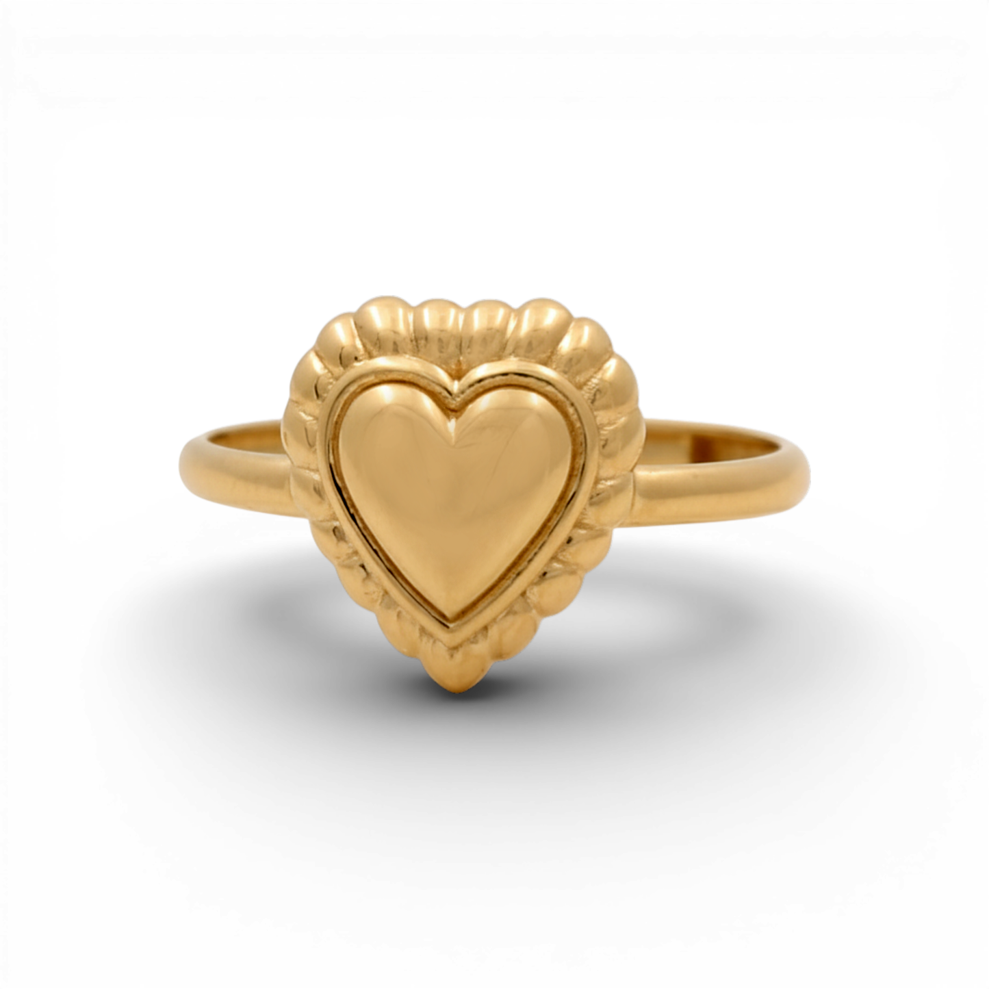 10K Yellow Gold Heart Women's Ring / Size: 7.5 / Weight: 0.9 GR / DQWR0HR-4