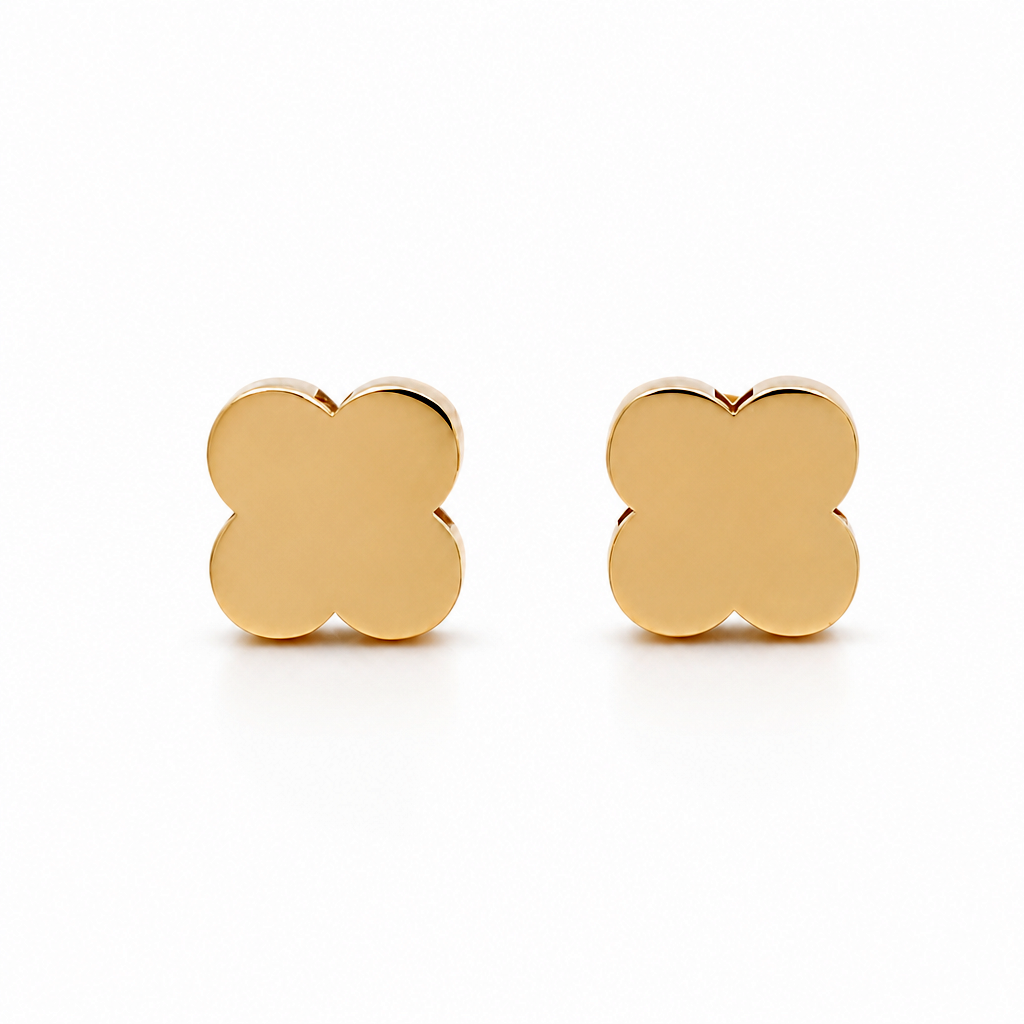 10K Yellow Gold Women's Flower's Hoops Earring/ Weight: 1.5 GR / DQEH0FL