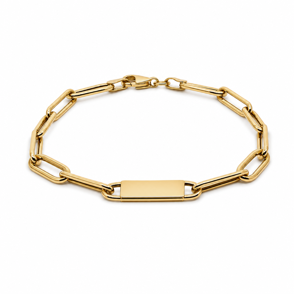 14K Yellow Gold Paper Clip Women's Bracelet / Size: 7.5'' / Weight: 4.2 GR / CXWB4PC-7.5