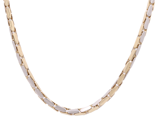 14K Two Tone Gold Italian Link Chain / Size: 24” / Weight: 42.8 GR / ISFITT4