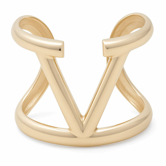 10K Yellow Gold Fashion V Women's Ring / Size: 7 / Weight: 2.1GR / Y24-934