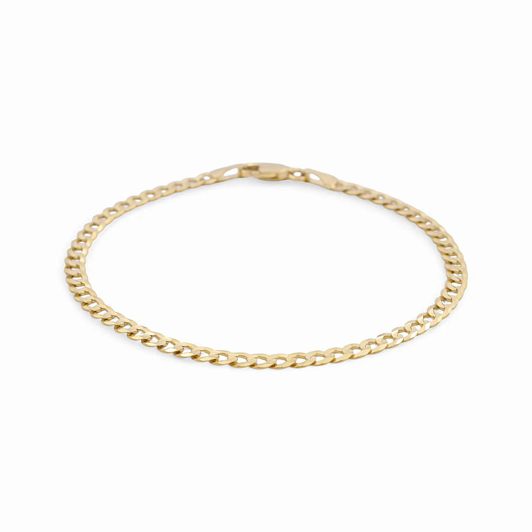 10K Yellow Gold Flat Curb Bracelet / Size: 4mm 8" / Weight: 3.8 GR / FCCSMB0CB4-8
