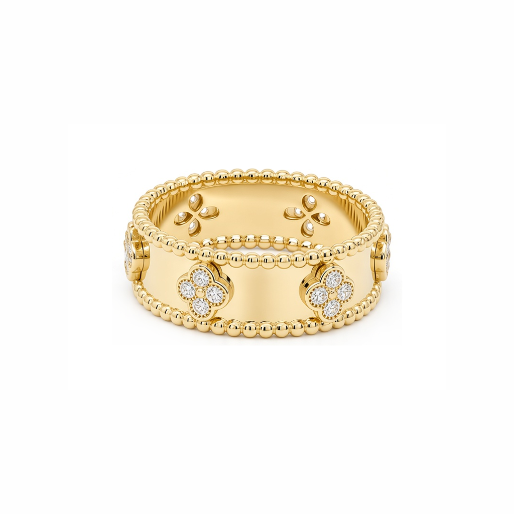 14K Yellow Gold Fashion Women's Ring with Cz / Size: 7 / Weight: 3.8 GR / P61R-20