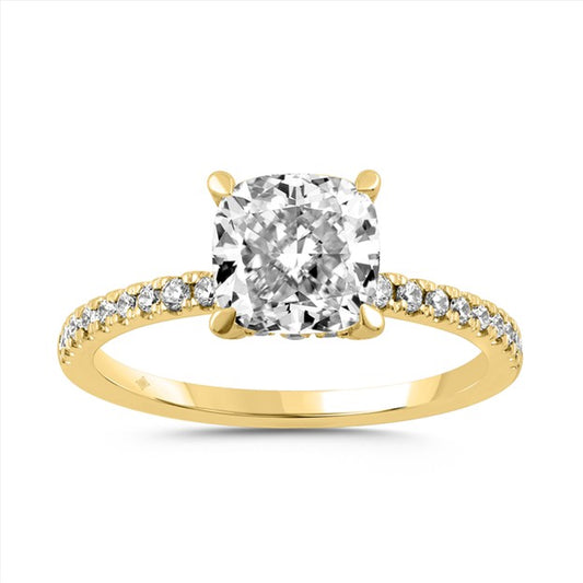 14K Yellow Gold Lab Diamond Women's Engagement Rung / Size: 7 / Stone: 2.25 Ct / 124046Y