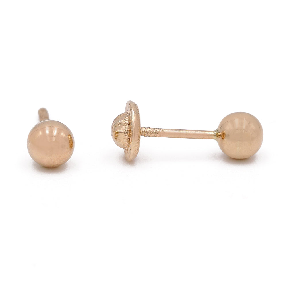 14K Yellow Gold Ball Stud Earrings  / 6-B-4